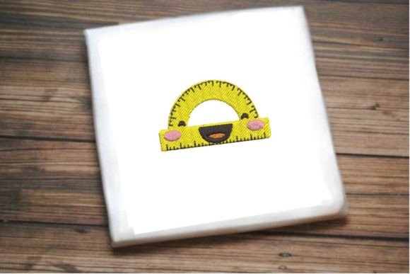 Smiling Protractor: A Joyful Seasonal Embroidery Design